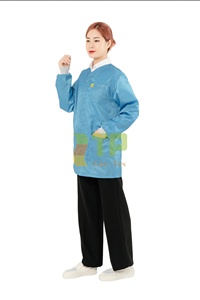 Combinaison antistatique en polyester pour salle blanche, col en V, vente en gros usine - Product Image 2