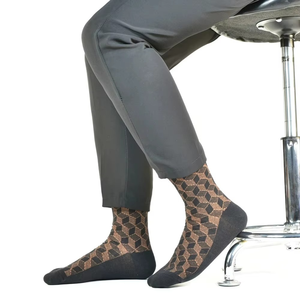 Geometric Pattern Ankle <b>Socks</b> for Adults Casual Wear Breathable Knitted Design Multiple Colors Available - Product Image 4
