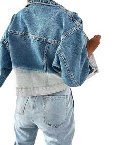 Veste en jean décontractée coupe slim – Veste en jean basique unie pour femme pour l'automne/le printemps - Product Image 4