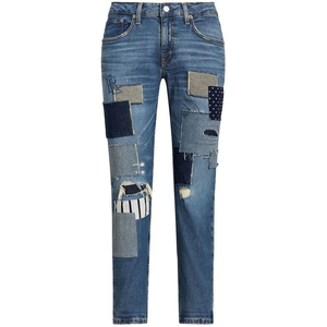 Pantalones de mezclilla azules de cintura alta para mujer 2026, ajustados, lavados, con botones, transpirables, bordes personalizados, de algodón, estilo lápiz, para verano y otoño - Product Image 4