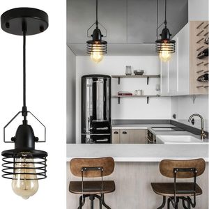 Lampada a Sospensione Industriale in Metallo Nero per Sala da Pranzo, Isola Cucina, Soggiorno, Camera da Letto - Illuminazione Sospesa Chic per la Casa - Product Image 2