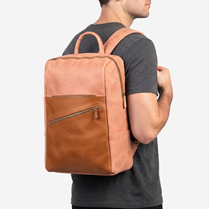 Men Leather Laptop <b>Backpack</b> Fashion Men's Business Work Leather <b>Backpack</b> Mens Zipper Leather Travel <b>Backpack</b> - Product Image 1