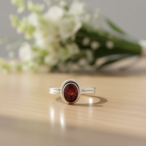 2.9 Grams <b>Garnet</b> Moissanite <b>Ring</b> Elegant and Durable Product - Product Image 3