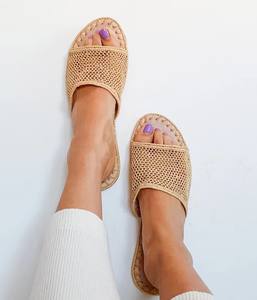 รองเท้าราฟเฟีย รองเท้าแตะทำมือ รองเท้าฤดูร้อน รองเท้าโมร็อกโก - Product Image 1