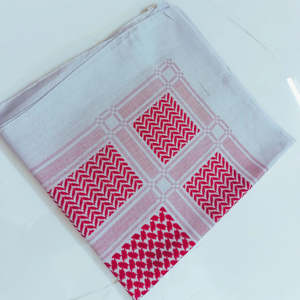 Keffiyeh Shemagh Árabe para Hombre, de Poliéster Rojo y Blanco, de Alta Calidad al por Mayor, Bufanda Musulmana Palestina, No Tejida, Transpirable, Étnica - Product Image 1