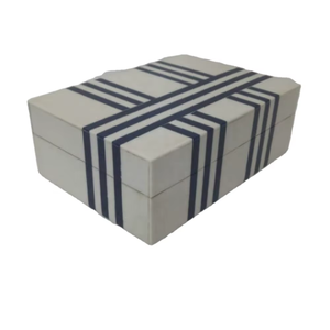 Luxury Bone Inlay Jewelry Organizer <b>Box</b>| Handmade Striped <b>Storage</b> Case Decorative Keepsake Holder for Rings Earrings Accessories - Product Image 2