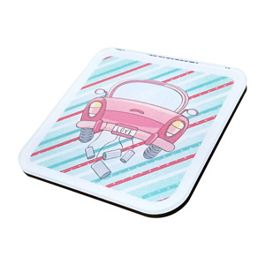 Autocollant magnétique carré rose en acrylique pour voiture, aimant de réfrigérateur, accessoires de mariage, style personnalisé - Product Image 3