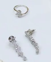 Stunning Silver Plated CZ Pearls Necklace <b>Earrings</b> Ring <b>Bracelet</b> <b>Set</b> Classic Wedding Engagement Jewelry for Women - Product Image 2
