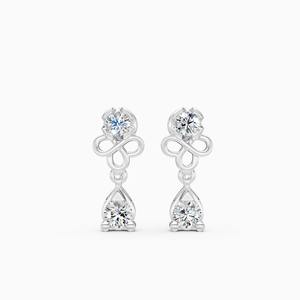 Pendientes de diamantes cultivados en laboratorio de 0.57 quilates con diseño de nudo elegante en oro amarillo, blanco y rosa de 9 quilates. - Product Image 2