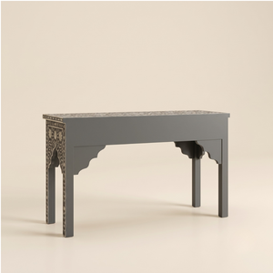 Mesa Consola con Incrustaciones de Hueso y Patrón Floral, Hecha a Mano y Ecológica, para Muebles de Diseño Moderno para el Hogar - Product Image 2