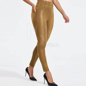 Trend Inspired Women Leather Mid Waist Winter Pant Stretch <b>Skinny</b> Trousers for Contemporary Fashion and Seasonal <b>Wardrobe</b> - Product Image 3