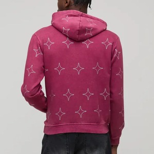 Sweat-shirt décontracté pour homme, noir, à capuche, avec strass, en polaire respirante, style streetwear, logo sur le devant, coupe classique, 100% coton - Product Image 4