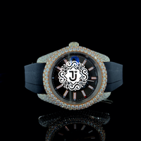 Montre unisexe de qualité export, moderne, entièrement blanche, avec diamants Moissanite, en acier inoxydable, mouvement mécanique ETA, idéale pour les fêtes et comme cadeau