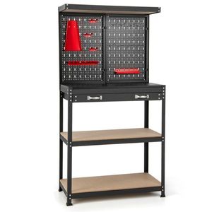 Garage Workbench with Drawer Tool Table for Organization and Convenience Metal Workbench Shelves - Product Image 1