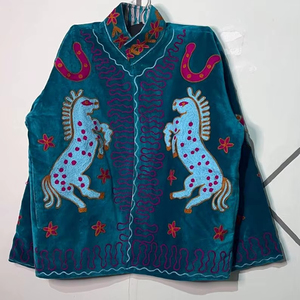 Handmade Velvet Suzani Jacket, Boho Embroidered Horse Coat Handmade Floral Suzani Jacket <b>Unique</b> <b>Gift</b> <b>For</b> <b>Her</b> - Product Image 6