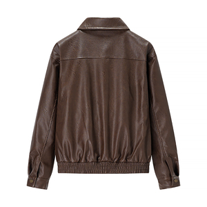 Veste en cuir légère pour homme, imperméable, respirante, col rabattable, veste de moto décontractée pour l'extérieur, vente en gros OEM - Product Image 2