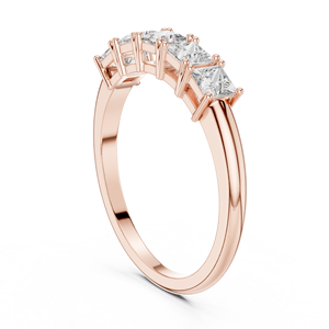 Anillo de Diamante Cultivado en Laboratorio con Corte Princesa de 0.65 Quilates, Oro Rosa, Blanco o Amarillo de 18k, 14k o 9k, Elegante Conjunto de Joyería Nupcial Sostenible - Product Image 3