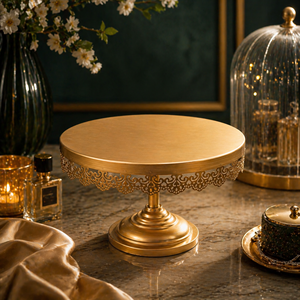Gold Handmade Round <b>Cake</b> <b>Stand</b> Wedding Dessert Display Vintage Cupcake <b>Stand</b> Party Decoration Centerpiece Wholesale Supplier - Product Image 3