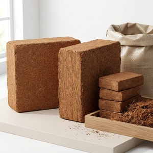 Bloc de fibre de coco biodégradable à haute rétention d'eau, substrat de compost organique pH 5.8-6.8, 5kg, 30x30x12cm, pour jardin et semis - Product Image 3