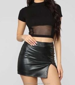 Jupes en cuir pour femmes, mini-jupe en cuir élégante pour l'hiver, respirante, en cuir véritable, style streetwear, soirée, boîte de nuit - Product Image 4