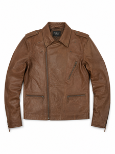 Customizable Men's <b>Leather</b> <b>Jacket</b> for Fall <b>Winter</b> Stand Collar High Quality Professional Manufacture Waterproof Zipper Closure - Product Image 1