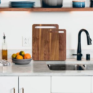 Planche à découper en bois de hêtre, chêne, noyer, acacia ou bambou, épaisse, grande, personnalisée, avec poignée, pour la cuisine, vente en gros - Product Image 2