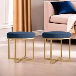 High Quality Metal Ottoman Sitting <b>Stool</b> Living Room Furniture Office <b>Stool</b> Velvet Ottoman Footstool Footrest <b>Stool</b> Home Decor - Product Image 3
