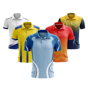 เสื้อคริกเก็ตแบบกำหนดเอง ออกแบบได้ตามต้องการ เสื้อโปโลสำหรับทีม เสื้อยืดโปโลสำหรับเล่นกีฬา พร้อมชื่อและหมายเลขผู้เล่นสำหรับผู้ชาย - Product Image 3