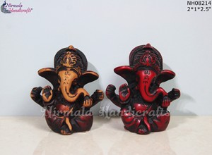 Handcrafted Resin Ganesh Idol Decorative Lord Ganesha Statue Home Temple Office Decor Single - Product Image 2