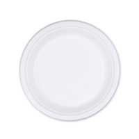 Assiettes jetables écologiques, assiettes biodégradables en bagasse de canne à sucre, assiettes rondes compostables de 6 pouces