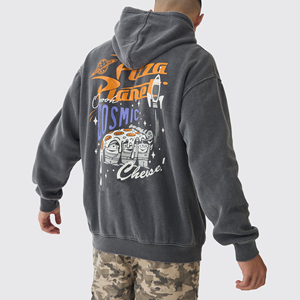 Sudadera con Capucha Extra Grande para Hombre, Color Sólido, Algodón French Terry, Estilo Casual para Otoño, Diseño con Bolsillos, Corte Regular - Product Image 3