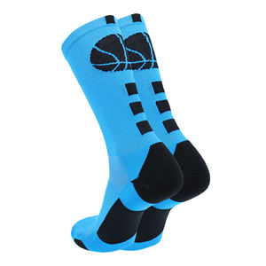 Chaussettes de sport respirantes de qualité supérieure, couleur unie, motif géométrique, polyester et élasthanne, chaussettes de basketball. - Product Image 6