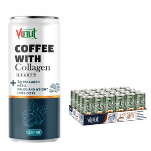 เครื่องดื่มกาแฟคอลลาเจน 320 มล. - อาราบิก้าและโรบัสต้า, ปราศจาก GMO, ปราศจากนมและกลูเตน, ผู้ผลิตเครื่องดื่มฉลากส่วนตัวแบบ OEM ODM - Product Image 1
