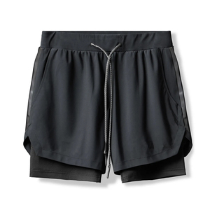 Pantalones Cortos Deportivos Casuales de Nailon para Hombre, para Gimnasio y Fitness, en Oferta, 2 en 1, con Bolsillos con Cremallera en la Parte Trasera, Hasta la Rodilla, de Secado Rápido - Product Image 4