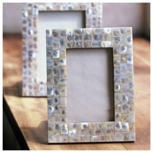 Premium Mosaic Mother Of Pearl Picture <b>Frame</b> <b>Black</b> & White Hand Inlaid <b>Photo</b> Display Elegant Wedding Gift & Vintage Living Room - Product Image 3