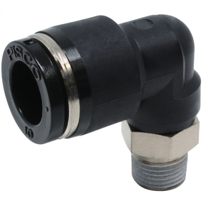Conector de Codo para Tubo PISCO PL10-01, Apto para Diámetro Exterior de 10 mm, Puerto de Conexión R1/8, Conector Neumático - Product Image 1
