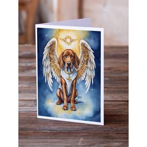 Redbone Coonhound My Angel Tarjetas de felicitación Paquete de 8 Whimsical A7 Tamaño 5x7 Tarjetas de nota en blanco con sobres - Product Image 2