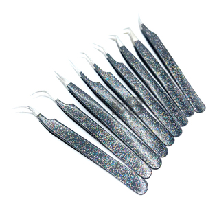 Pinzas para Extensión de Pestañas de Acero Inoxidable Sostenible, Punta Puntiaguda de Alta Calidad, Antiestáticas, Duraderas, Juego de Pinzas Personalizables - Product Image 1