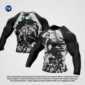 Rashguard de haute qualité pour hommes adultes, anti-UV, anti-bactérien, polyester 220g, pour BJJ, MMA, surf, sports actifs, UPF50+, séchage rapide - Product Image 3
