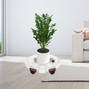 Set di 8 Ruote per Vasi da Fiori Resistenti, Diametro Interno 11,8'', Esterno 13'', con Vassoi Raccogli Acqua - Product Image 6