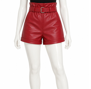 2026 Women Leather Shorts High Level Quality 25 Pcs MOQ Breathable Belt Shorts Pants - Product Image 2