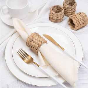 Woven Rattan Custom Handmade Eco-friendly Napkin Rings Stocked for <b>Party</b> and Wedding Dinner <b>Table</b> - Product Image 1