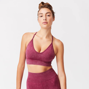 Custom Washed Sports Bra with High Waist <b>Compression</b> Leggings Yoga Gym Wear OEM ODM Private Label Factory - Product Image 3