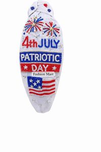Diadema del Día de la Independencia de EE. UU., hecha a mano con cuentas, diseño de la bandera estadounidense con estrellas y fuegos artificiales - Product Image 2