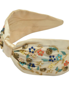 Serre-têtes élastiques en tissu style cowboy western coréen pour femmes, durables, légers, avec nœud, accessoires pour cheveux faits à la main - Product Image 3