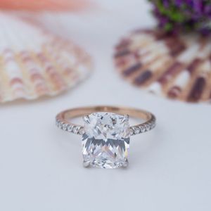 <b>Silver</b> 925 Solitaire Bezel Setting 4 Carat Radiant Cut Moissanite Engagement <b>Ring</b> for Women & <b>Men</b> - Product Image 1