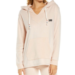 Vêtements à la mode pour femmes avec manches longues et logo personnalisable, sweat-shirt minimaliste pour femmes avec poche avant - Product Image 1