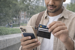 กระเป๋าใส่บัตรเครดิตหนังแท้ Wriza Ultra Thin RFID Blocking ป้องกันการโจรกรรมข้อมูล ดีไซน์มินิมอลสำหรับผู้ชาย กระเป๋าสตางค์ขนาดเล็ก พรีเมียม พร้อมซองใส่บัตร - Product Image 4