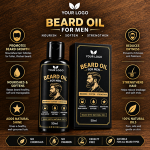 น้ำมันบำรุงเคราสำหรับผู้ชาย ยี่ห้อ Your Logo Herbals ขนาด 50 มล. ผลิตจากสมุนไพรธรรมชาติทั้งหมด - Product Image 2