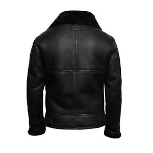 Blouson aviateur vintage B3 en peau de mouton pour homme, veste bomber décontractée en cuir véritable, style aviateur R.A.F, écologique et respirant - Product Image 2
